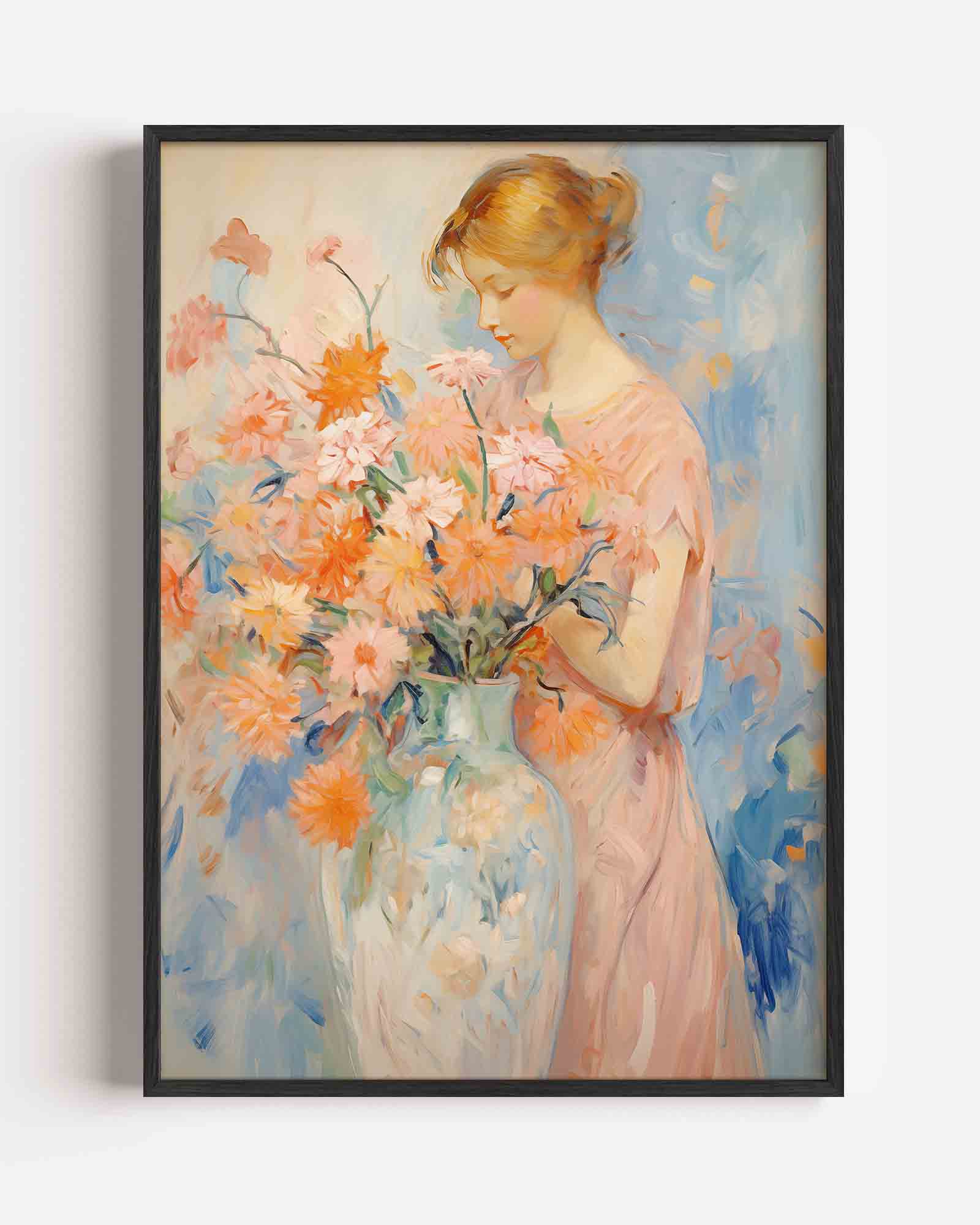 Vrouw met bloemen Poster