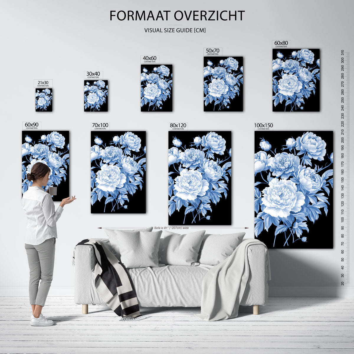 Blauwe bloemen Poster