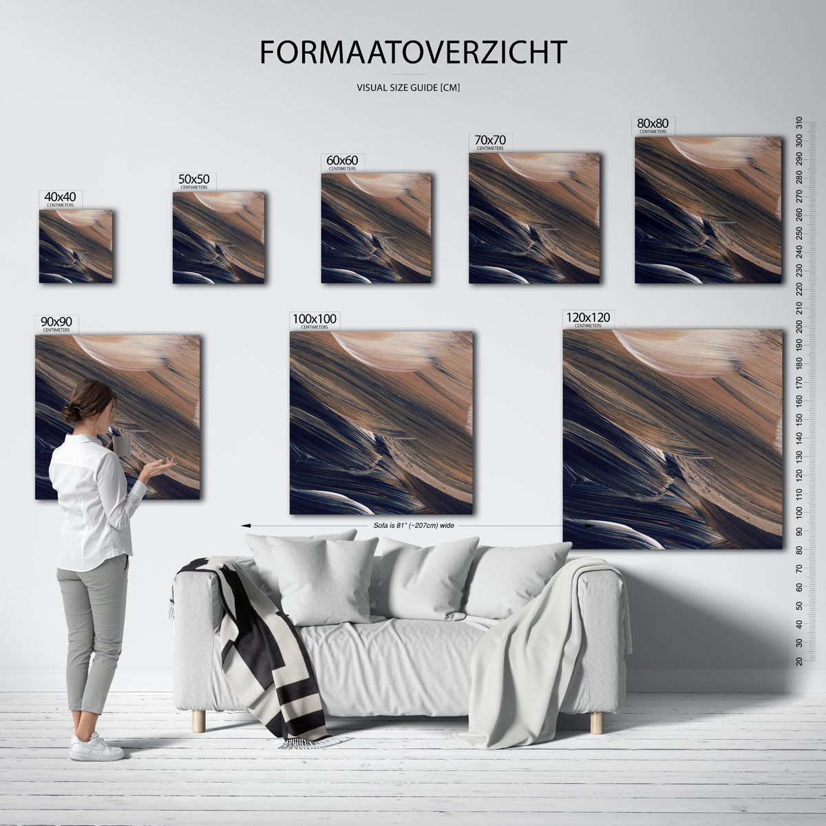 Abstracte penseelstreken Poster
