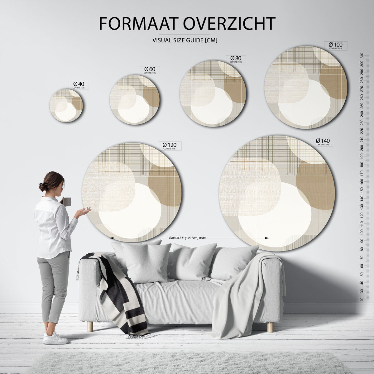Abstracte vormen Muurcirkel