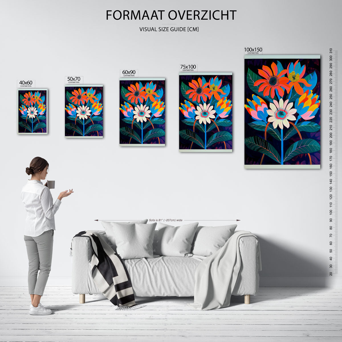 Vrolijke bloemen Kunstwerk