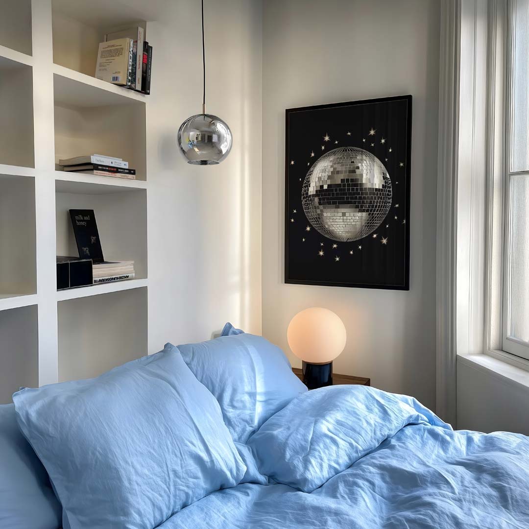 Glinsterende Disco Bal Poster-WallArtistic
