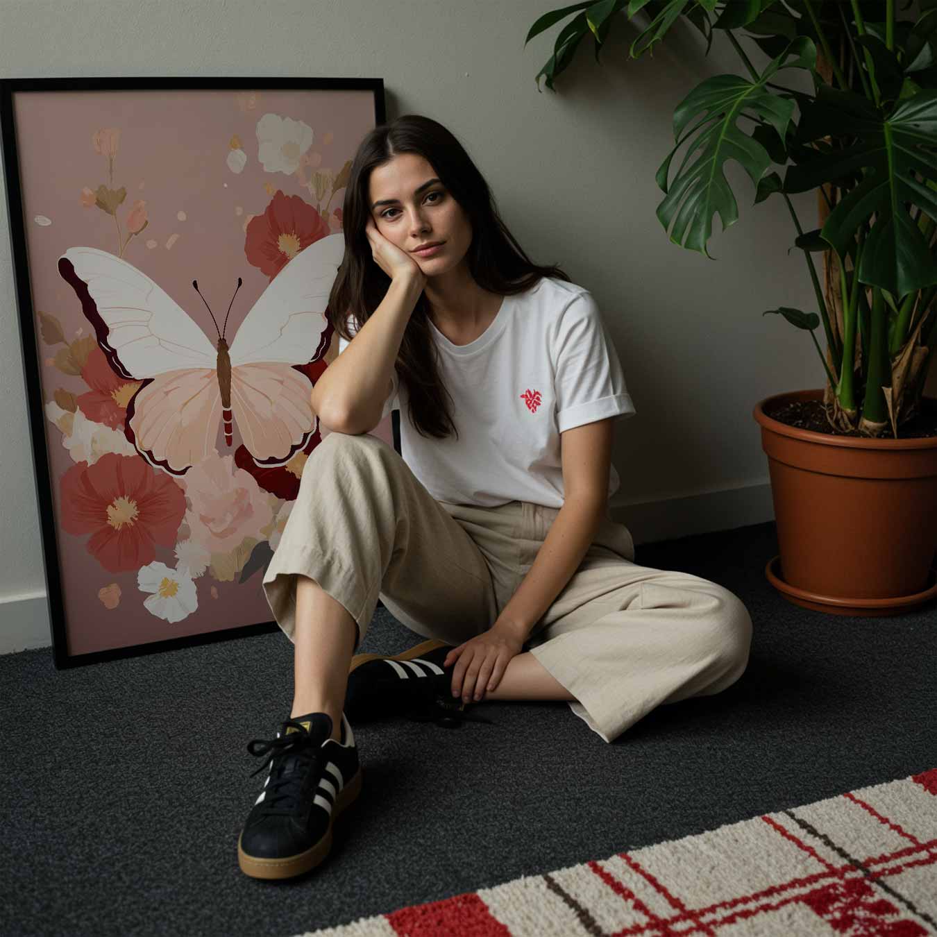 Elegante Vlinderbloemen Poster