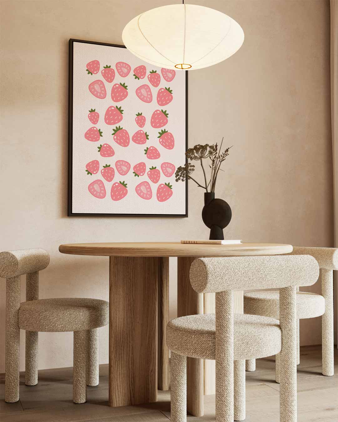 Zoete Aardbeien Herhalingspatroon Kunstwerk-canvas-dibond-plexiglas-wanddecoratie-WallArtistic