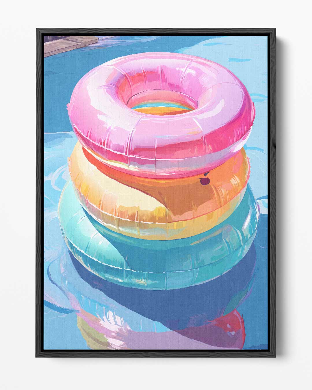 Zomerse Zwemband Stapel Kunstwerk-canvas-dibond-plexiglas-wanddecoratie-WallArtistic