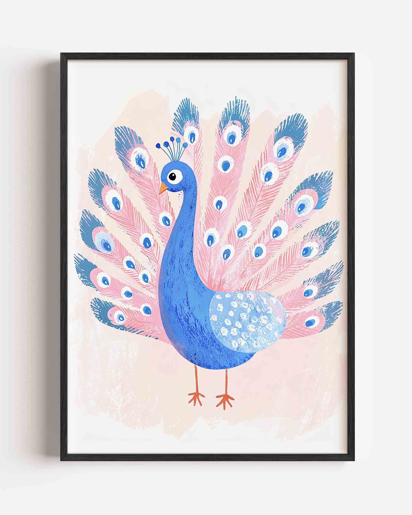 Blauwe pauw Poster