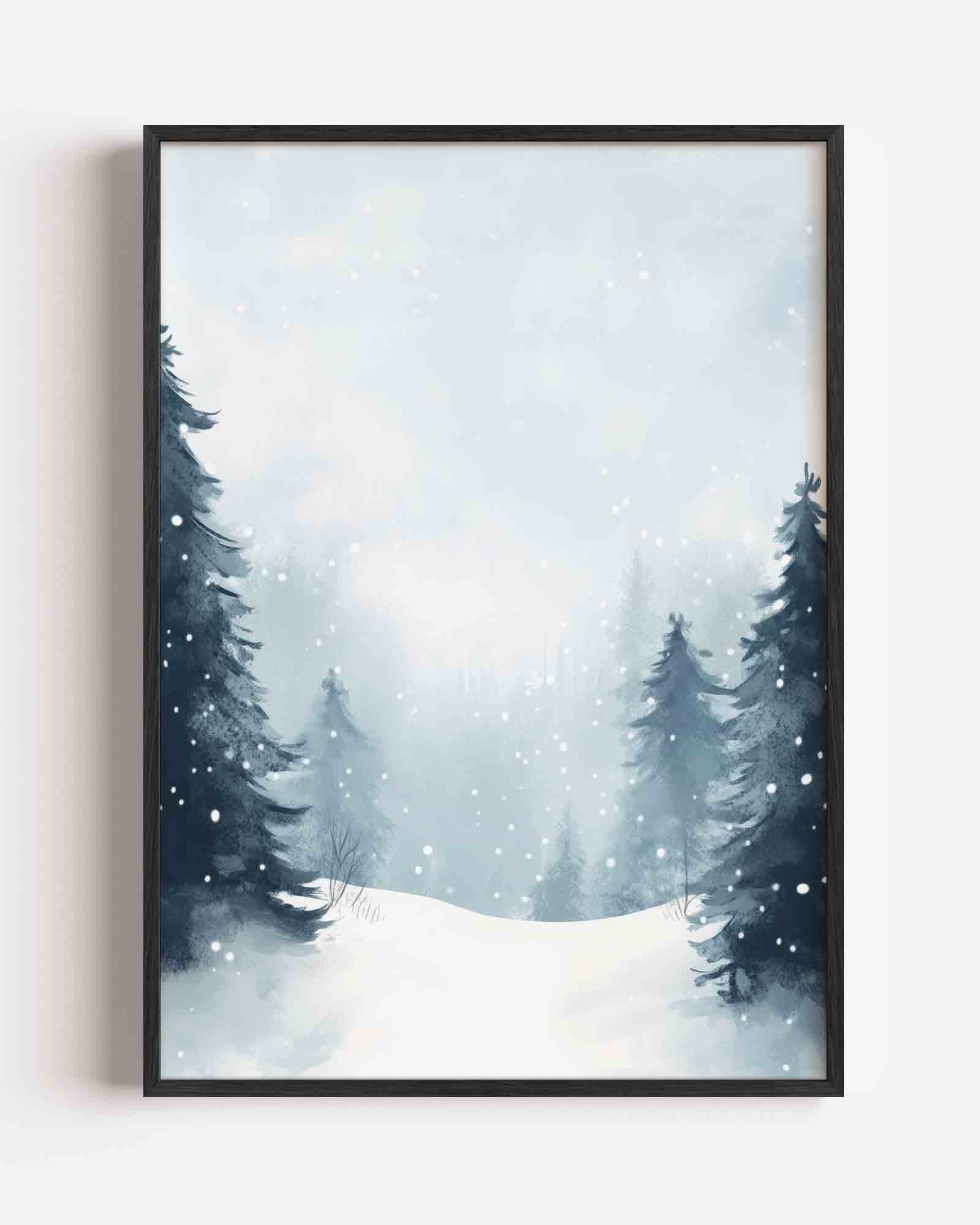 Winterlandschap met sneeuw Poster