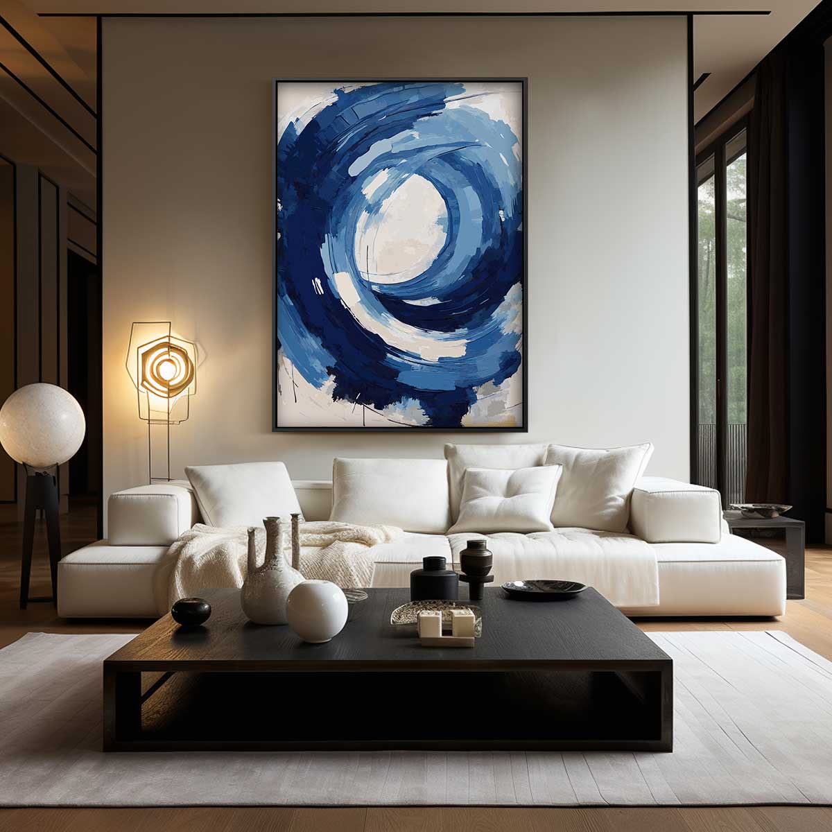 Blauwe Stroom Kunstwerk-canvas-dibond-plexiglas-wanddecoratie-WallArtistic