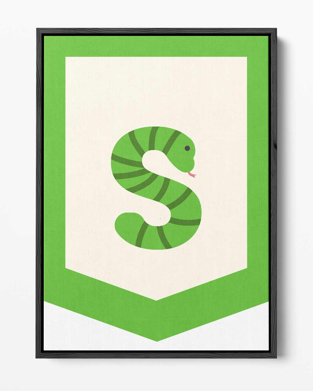 Groene Slangenkunst Kunstwerk-canvas-dibond-plexiglas-wanddecoratie-WallArtistic