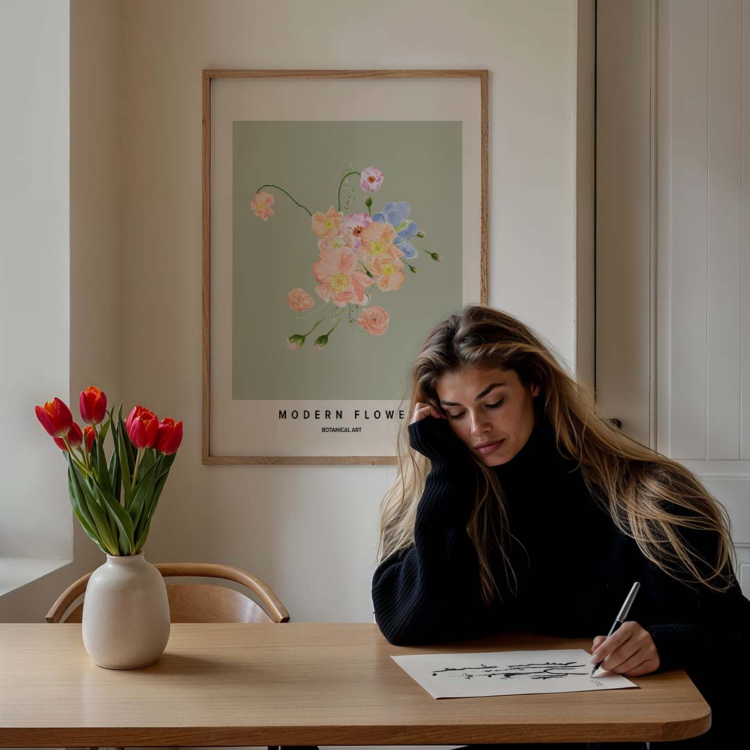 Modern Botanische Bloemenposter-WallArtistic