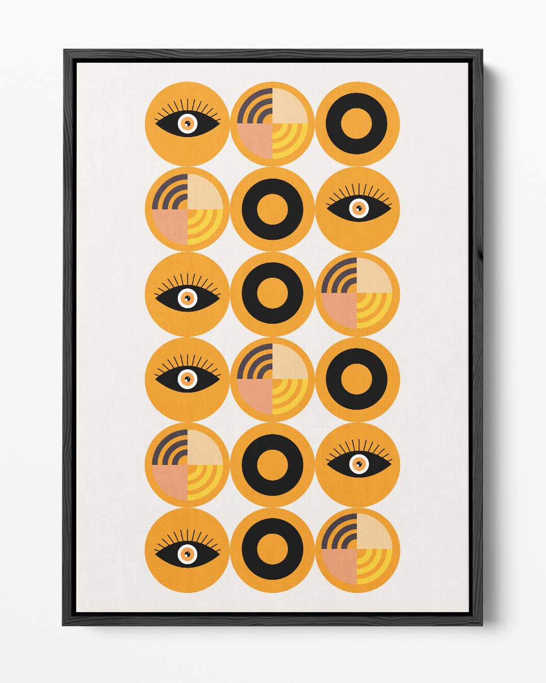 Retro Oogpatroon Kunstwerk Kunstwerk-canvas-dibond-plexiglas-wanddecoratie-WallArtistic