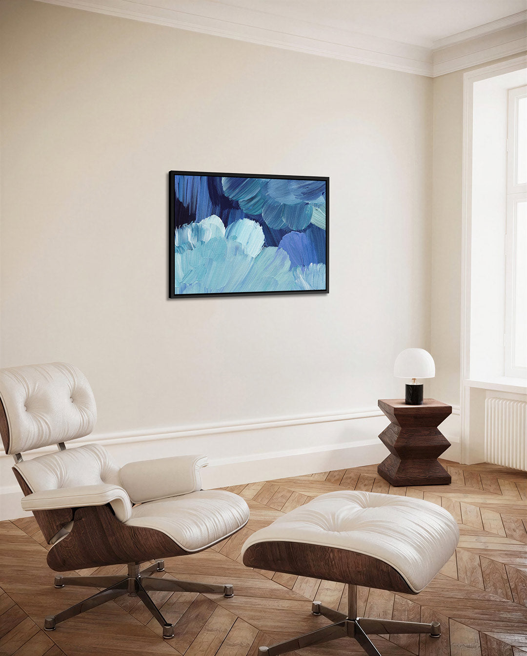 Dynamische blauwtinten Kunstwerk