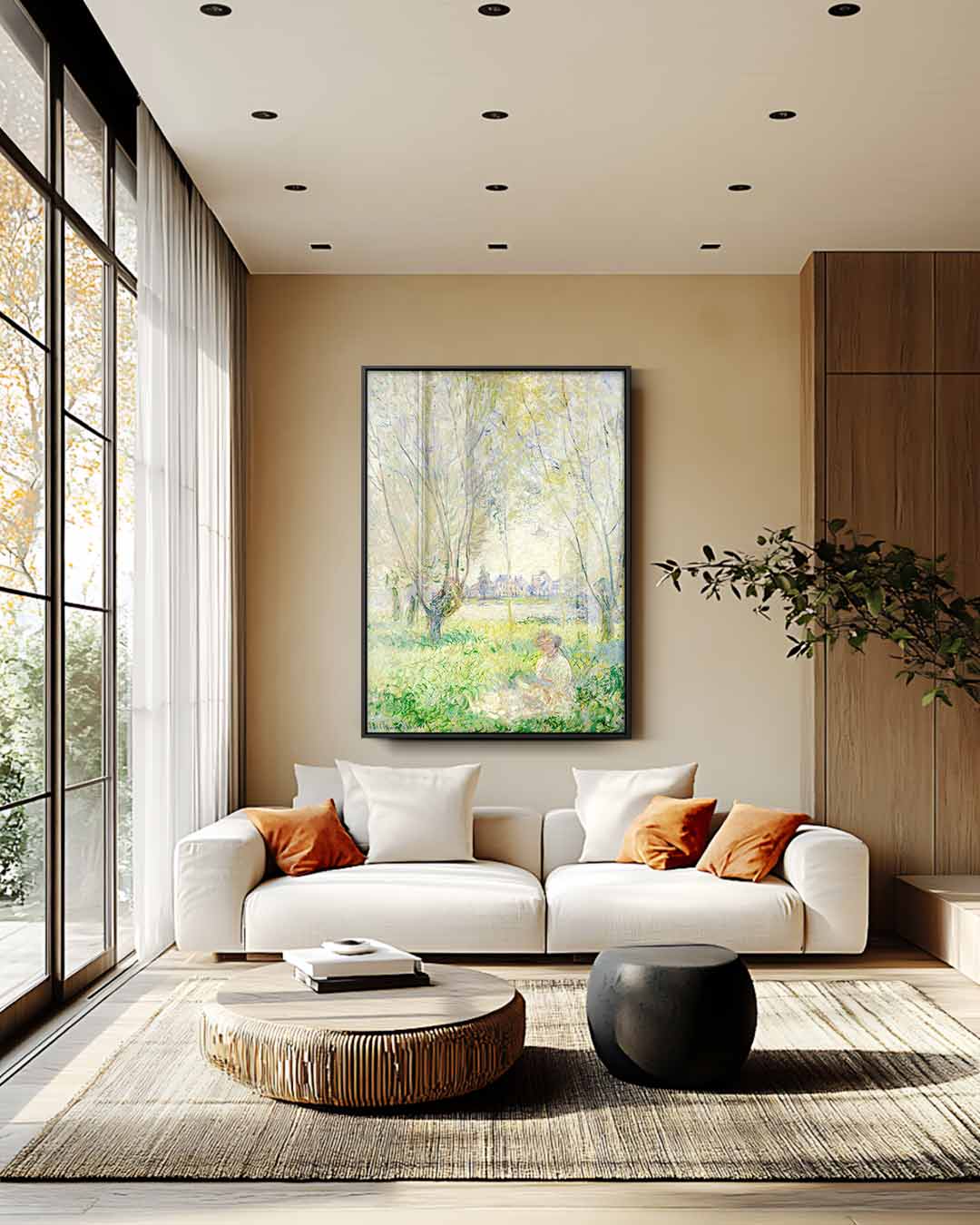 Zomerdag onder de Bomen Kunstwerk-canvas-dibond-plexiglas-wanddecoratie-WallArtistic