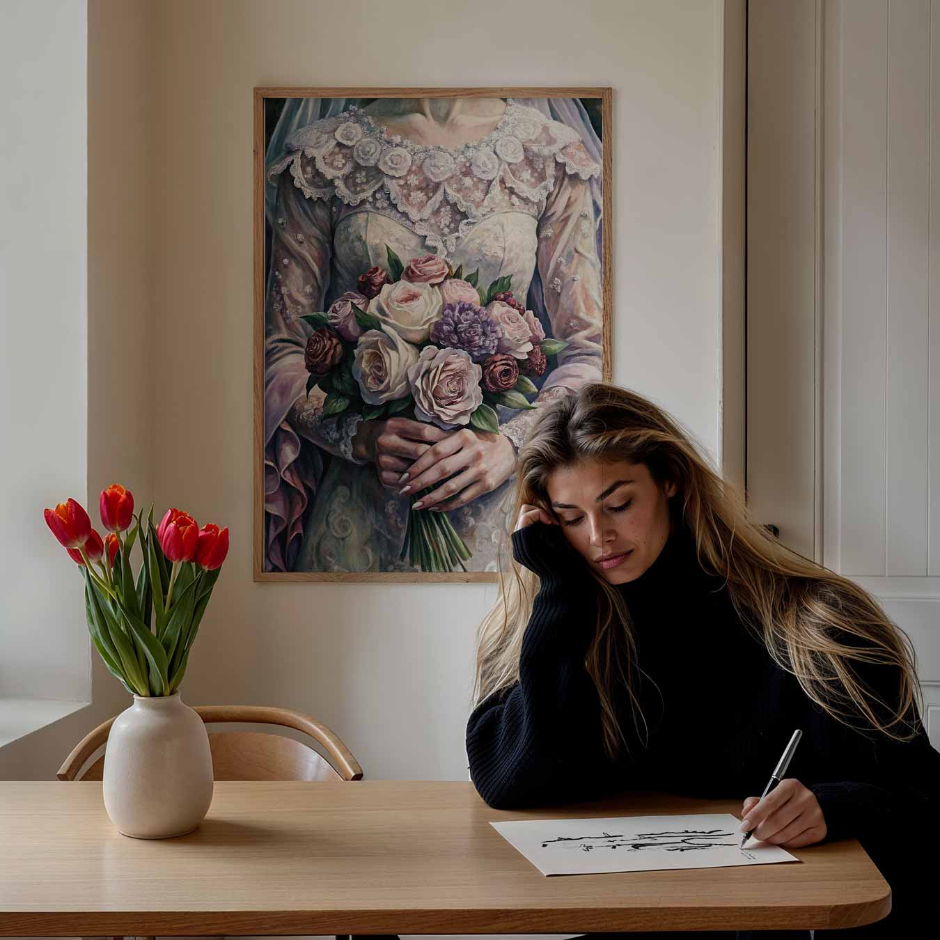 Romantische Bruidsbloemen Poster