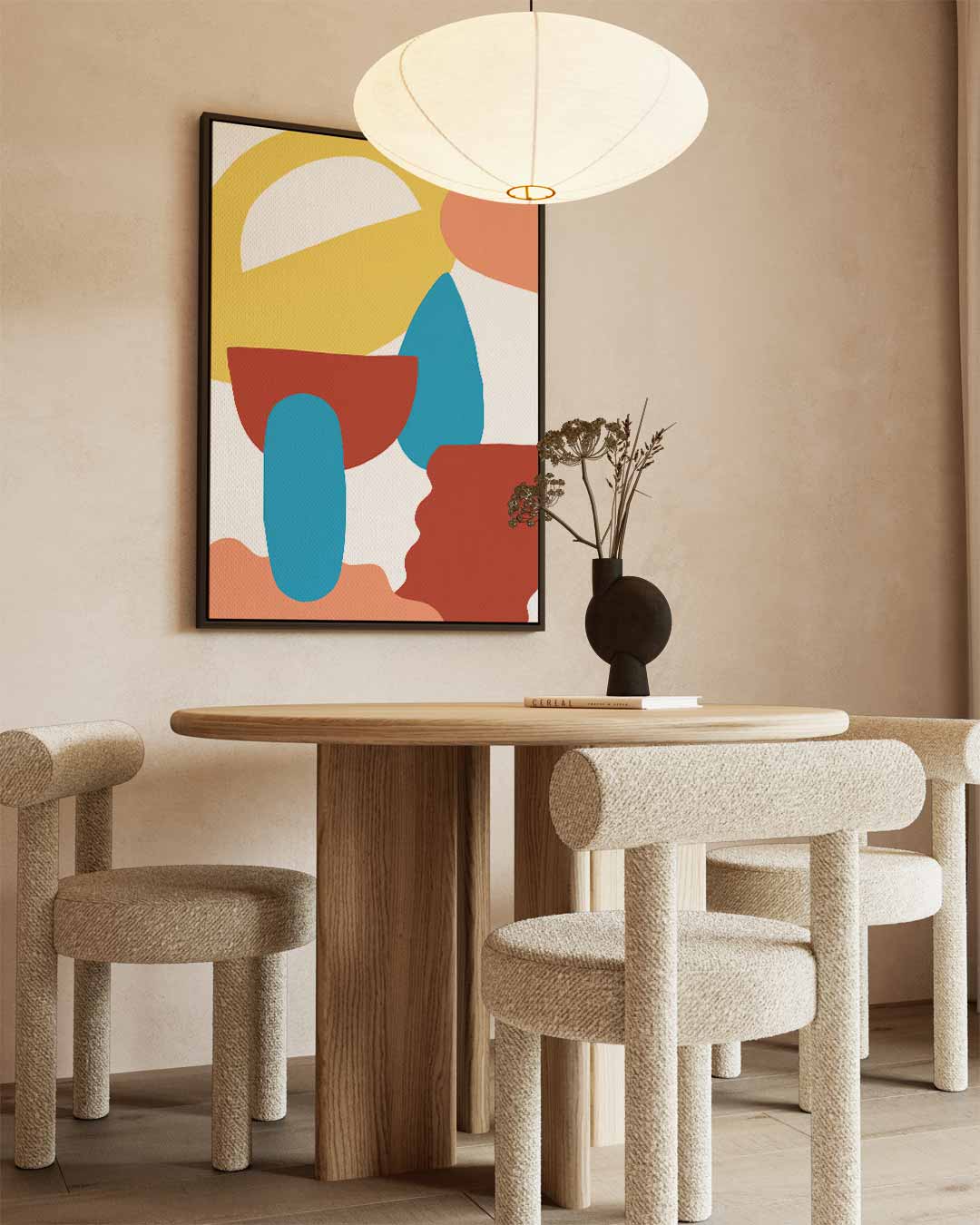Speelse Vormen en Kleuren Kunstwerk-canvas-dibond-plexiglas-wanddecoratie-WallArtistic