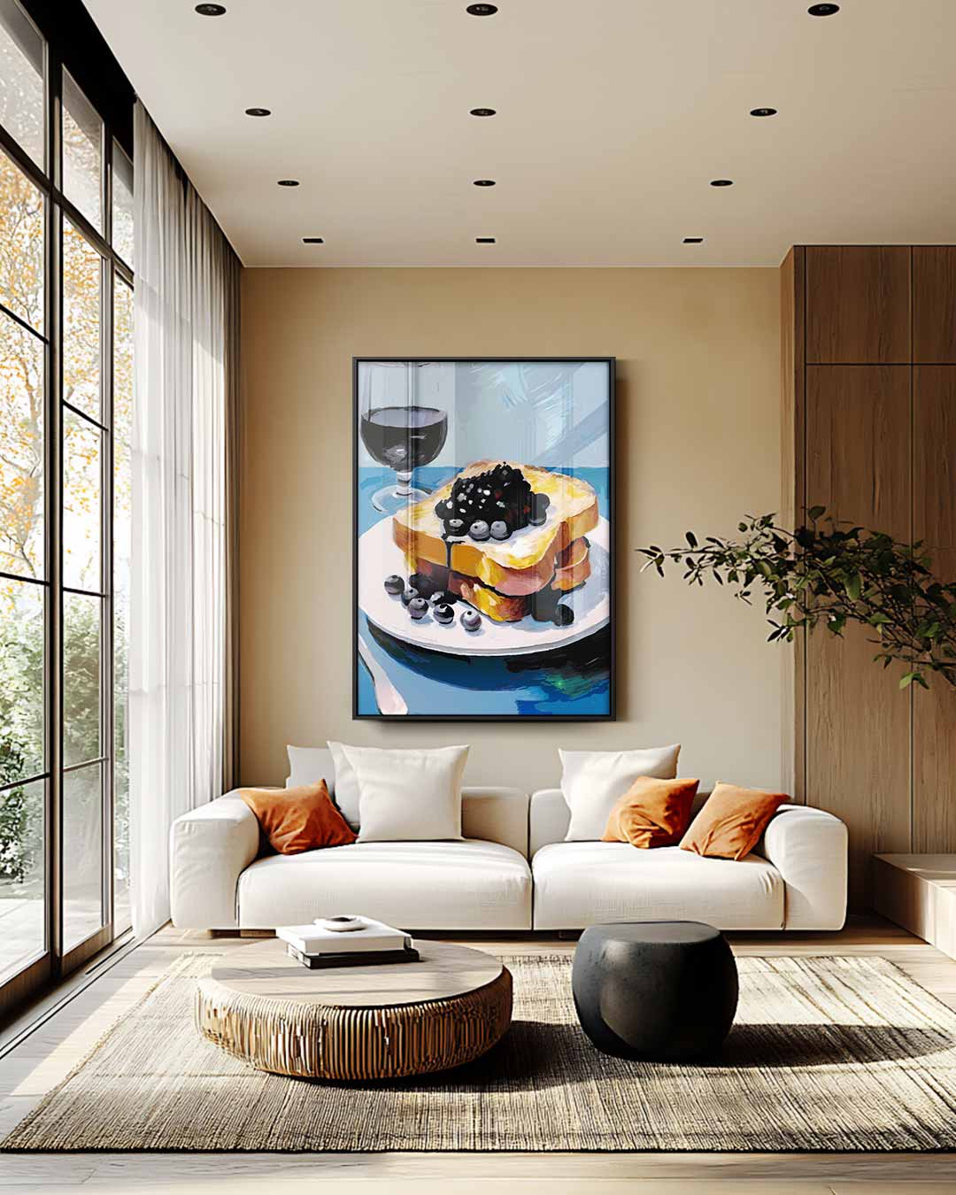 Ontbijt Moment Kleurige Schilderij Kunstwerk-canvas-dibond-plexiglas-wanddecoratie-WallArtistic