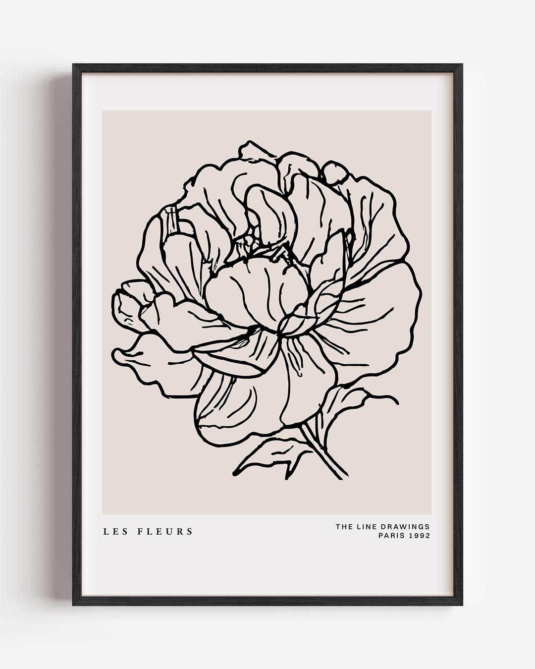 Elegante Bloemenlijnposter-WallArtistic