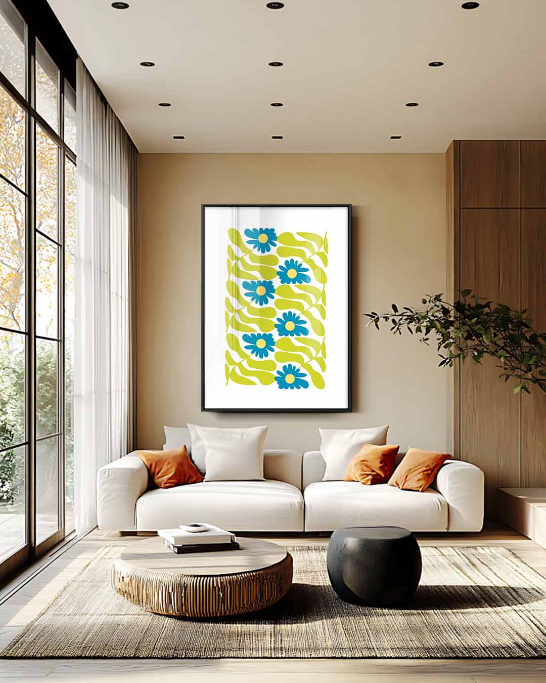 Bloemen en Bladeren Spektakel Kunstwerk-canvas-dibond-plexiglas-wanddecoratie-WallArtistic