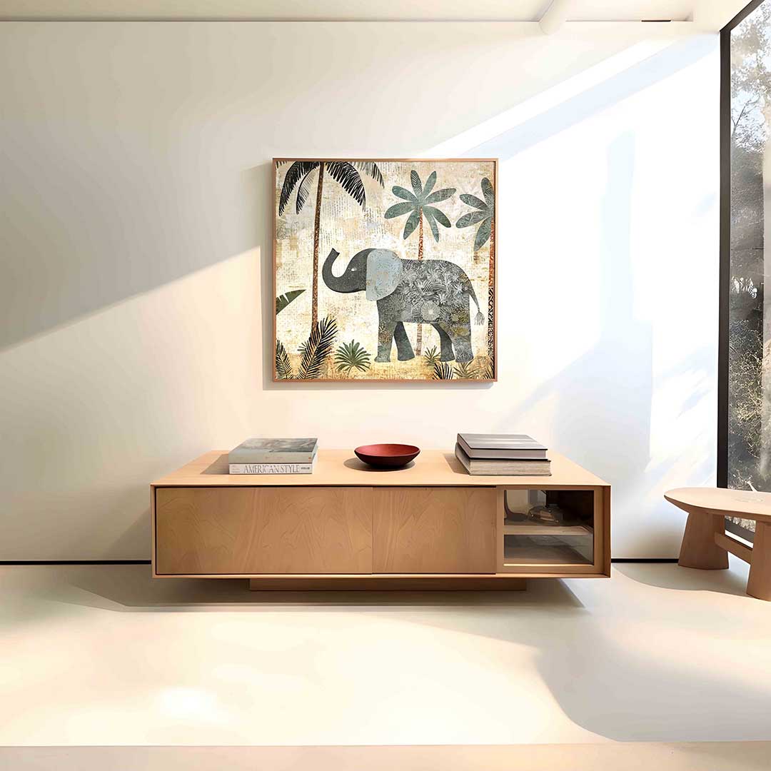 Olifant en palmbomen Poster