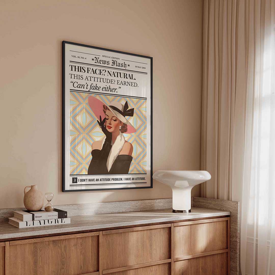 Vrouw met hoed en handschoenen Poster