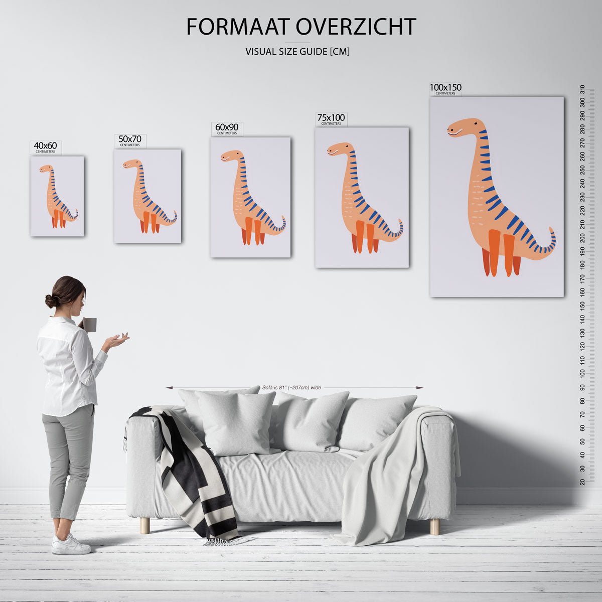 Speelse dinosaurus illustratie Kunstwerk