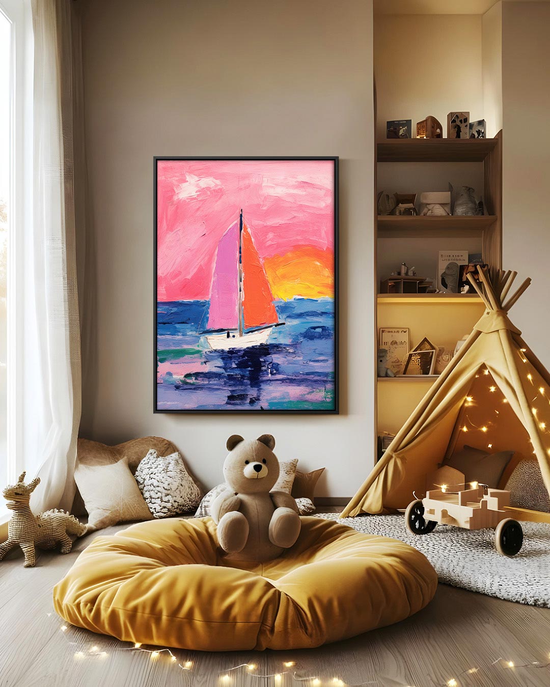 Zomerse zeilboot Kunstwerk