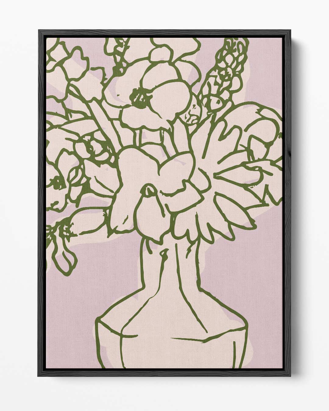 Bloemenpracht in Lijnkunst Kunstwerk-canvas-dibond-plexiglas-wanddecoratie-WallArtistic