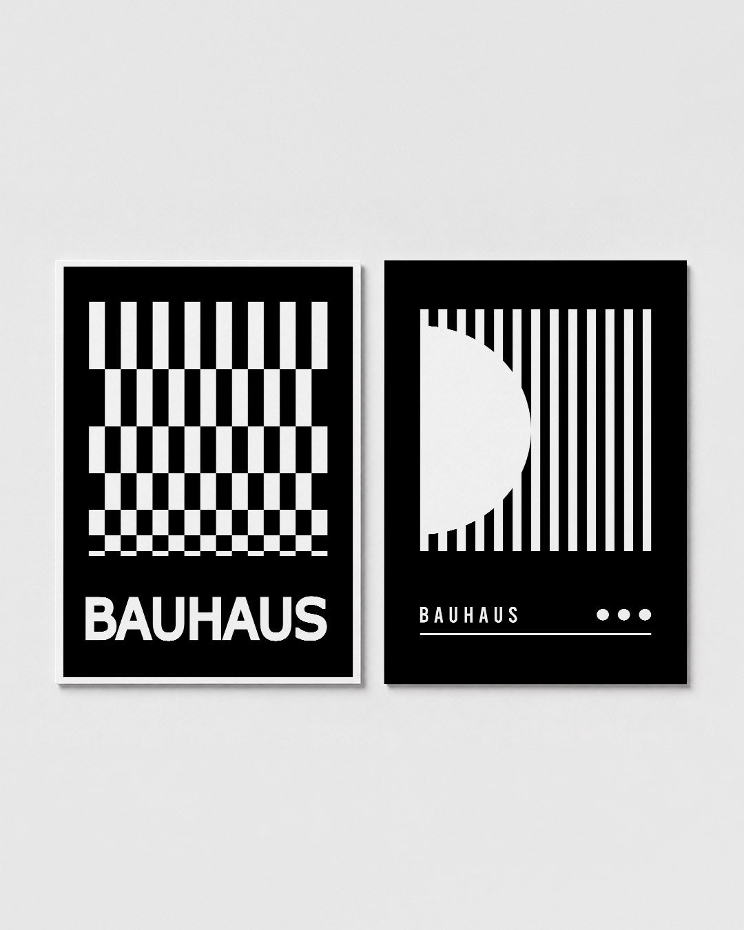 Zwart wit ruitpatroon Posterset