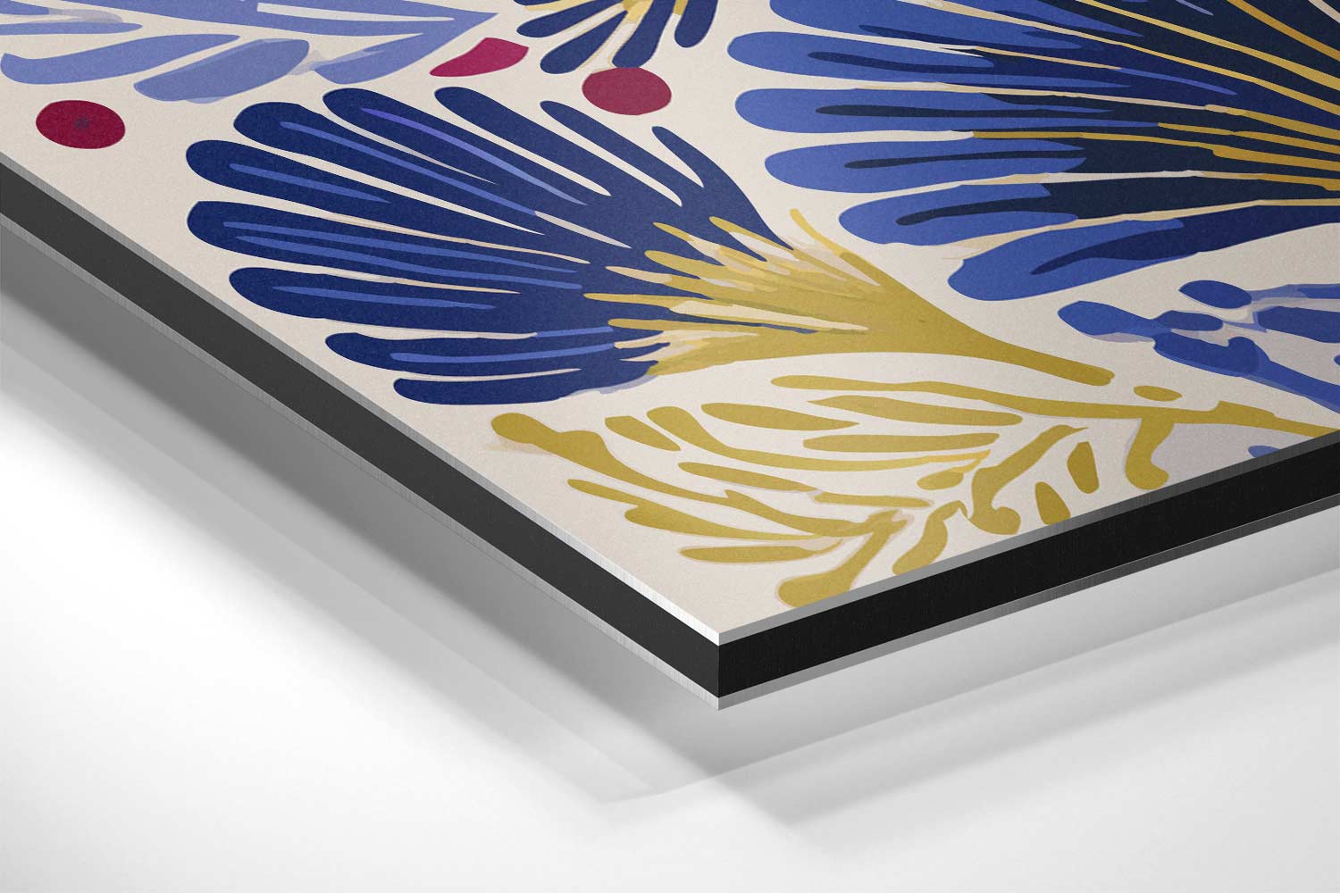 Blauwe Botanische Vibes Kunstwerk-canvas-dibond-plexiglas-wanddecoratie-WallArtistic