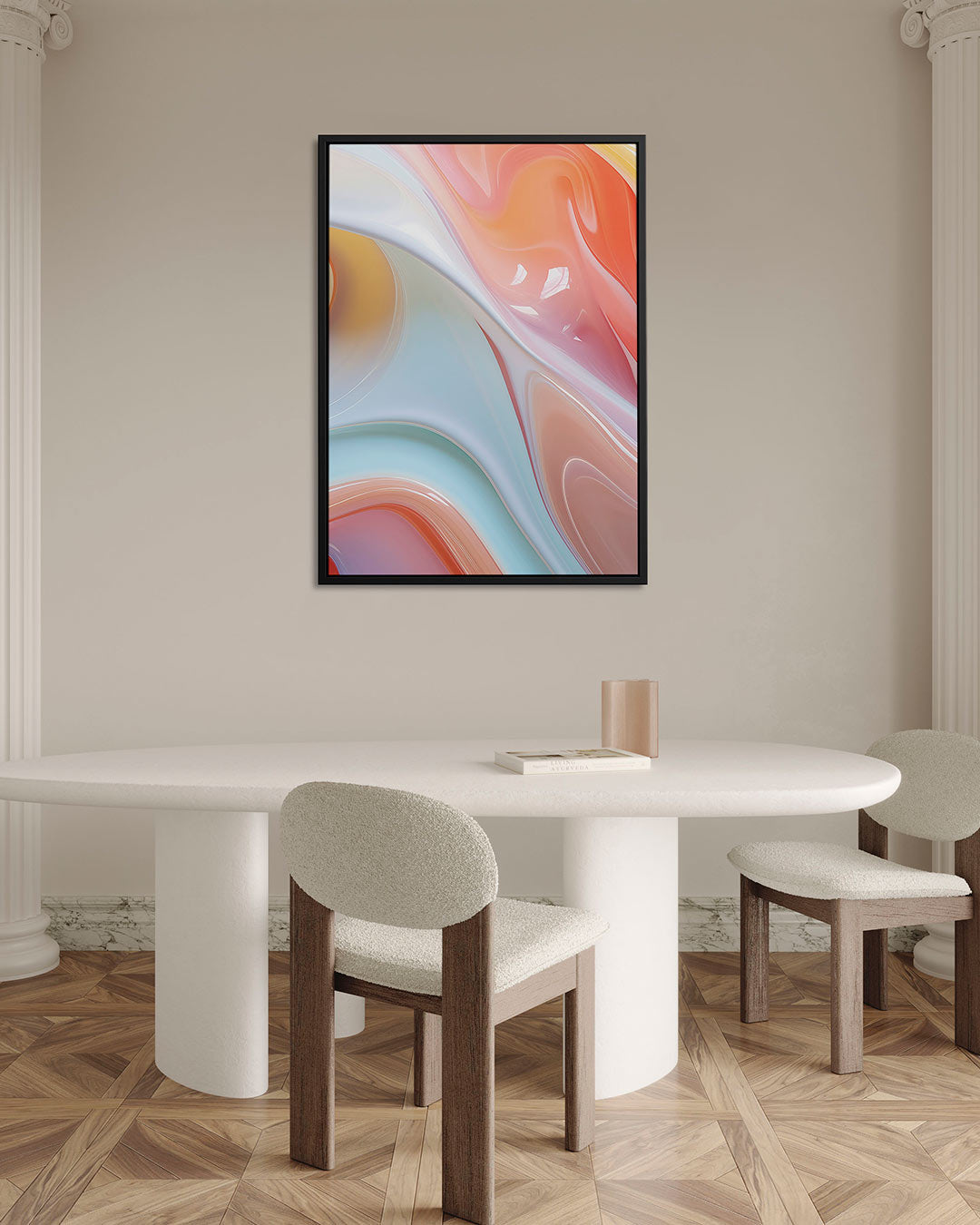 Vloeiende kleurencompositie Kunstwerk