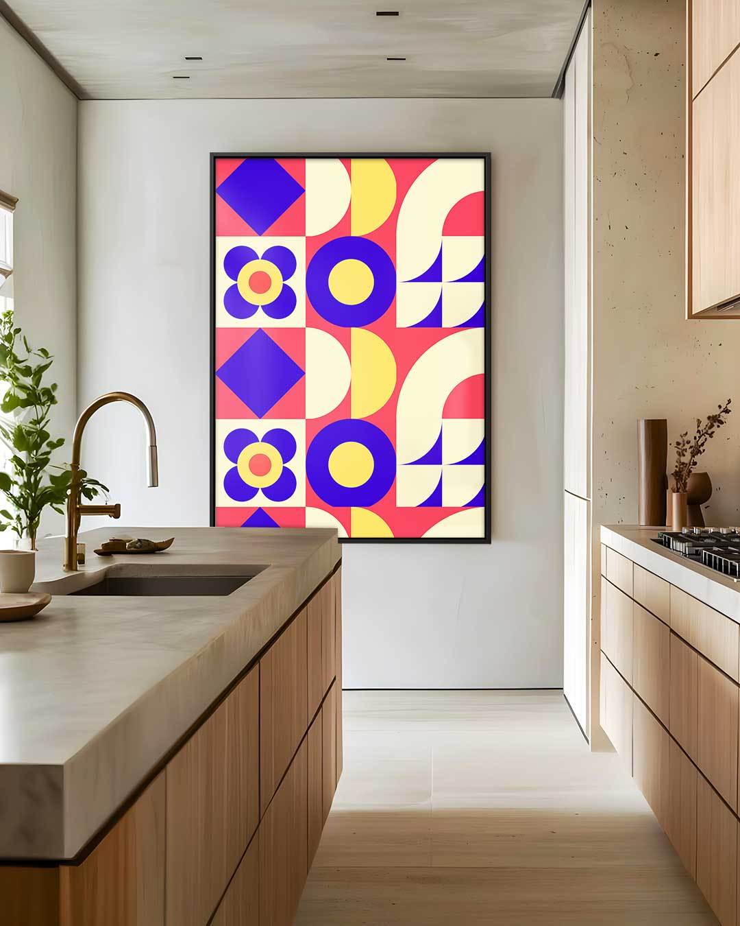 Retro Geometrische Print Kunstwerk-canvas-dibond-plexiglas-wanddecoratie-WallArtistic