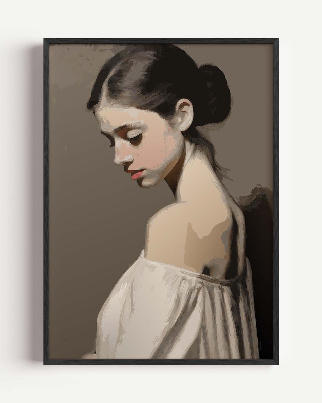 Elegante Dromerige Vrouw Poster