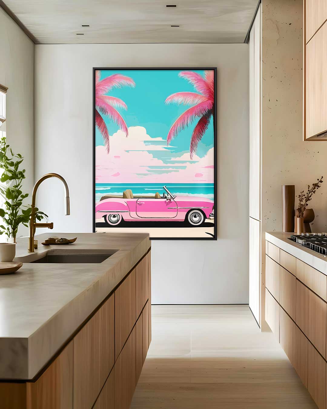 Retro Stranddagen Kunstwerk-canvas-dibond-plexiglas-wanddecoratie-WallArtistic