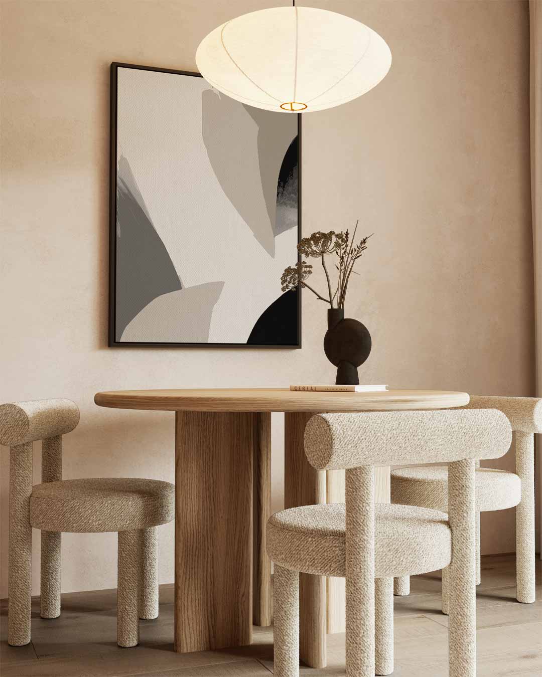 Abstracte Harmonie in Aardetinten Kunstwerk-canvas-dibond-plexiglas-wanddecoratie-WallArtistic
