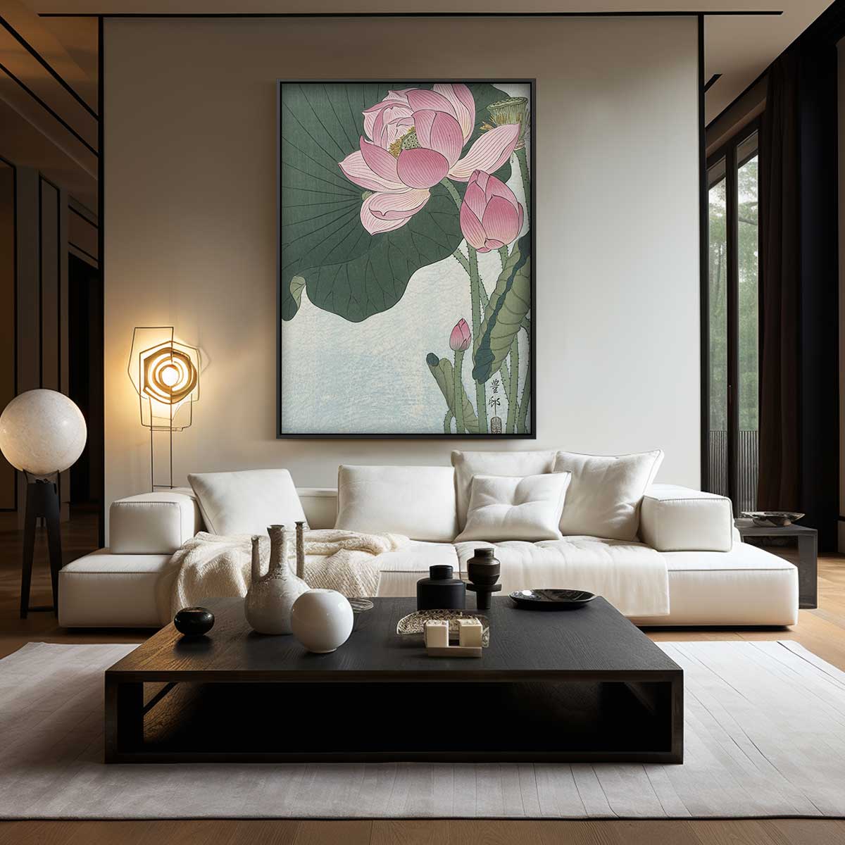 Lotus Bloesem Harmonie Kunstwerk-canvas-dibond-plexiglas-wanddecoratie-WallArtistic
