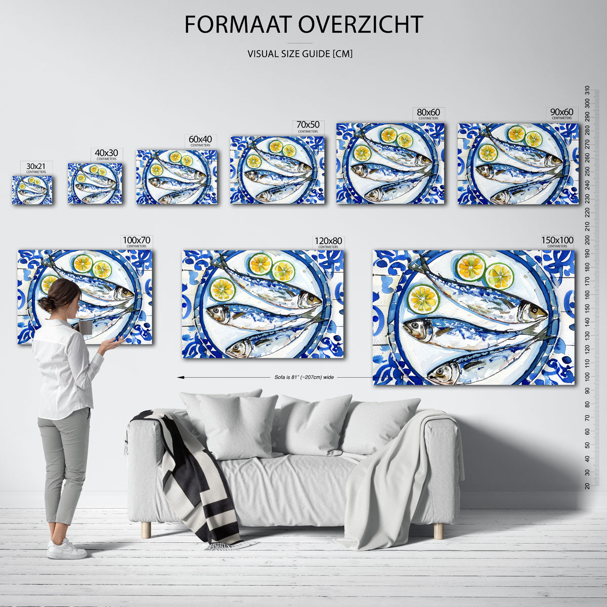 Vissen op bord Poster