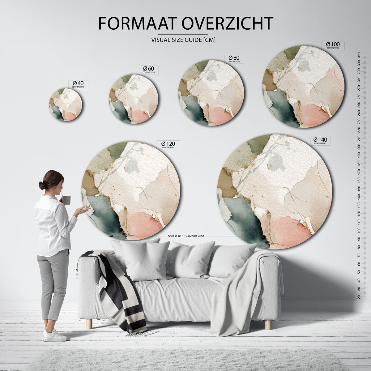 Abstracte vormen Muurcirkel