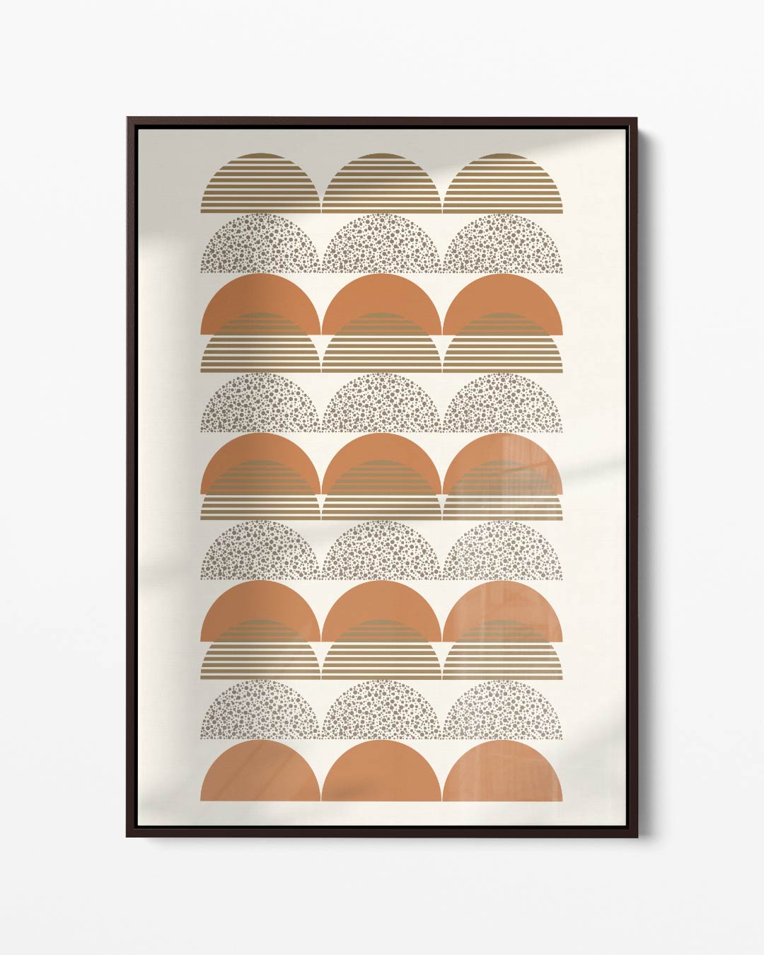 Retro Half Cirkel Patroon Kunstwerk-canvas-dibond-plexiglas-wanddecoratie-WallArtistic