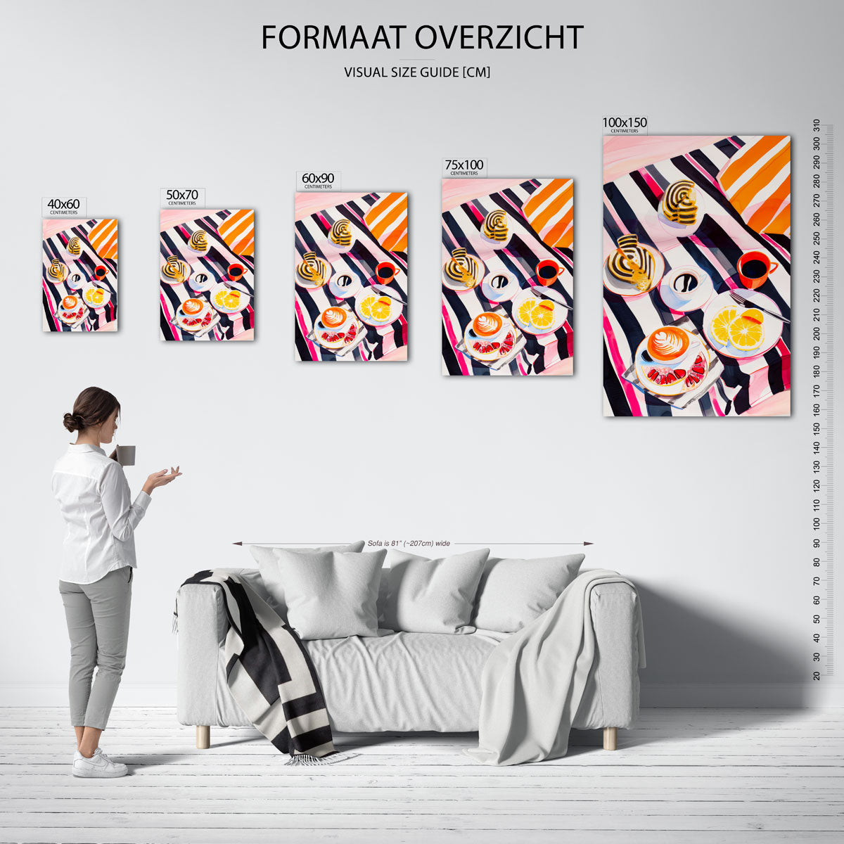Kleurrijke ontbijtsetting Kunstwerk