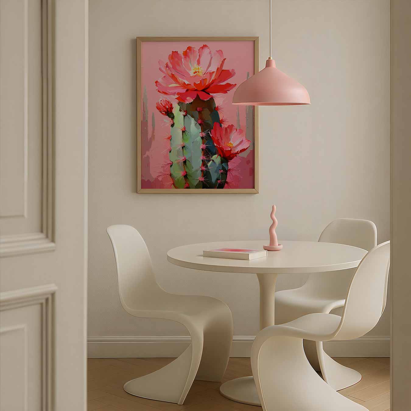 Bloeiende Cactus Kunstposter