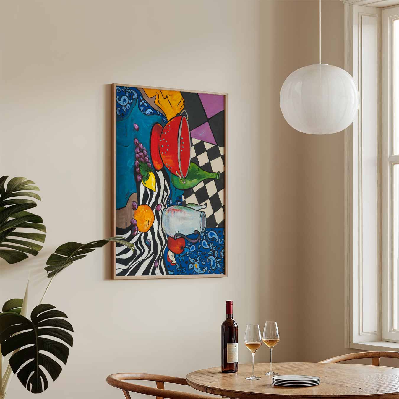 Kleurvolle Abstracte Fruitschaal Poster
