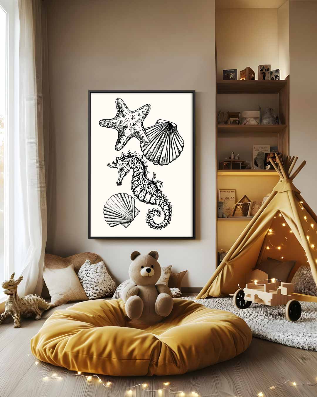 Zeeschatten Illustratie Kunstwerk-canvas-dibond-plexiglas-wanddecoratie-WallArtistic