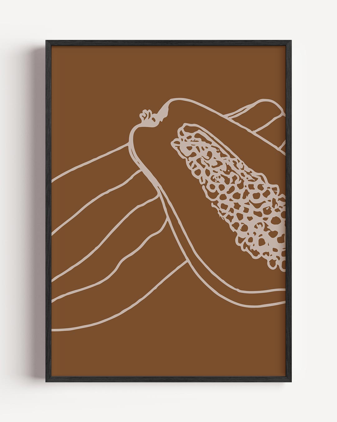 Stijlvolle Illustratie van Papaya Poster-WallArtistic