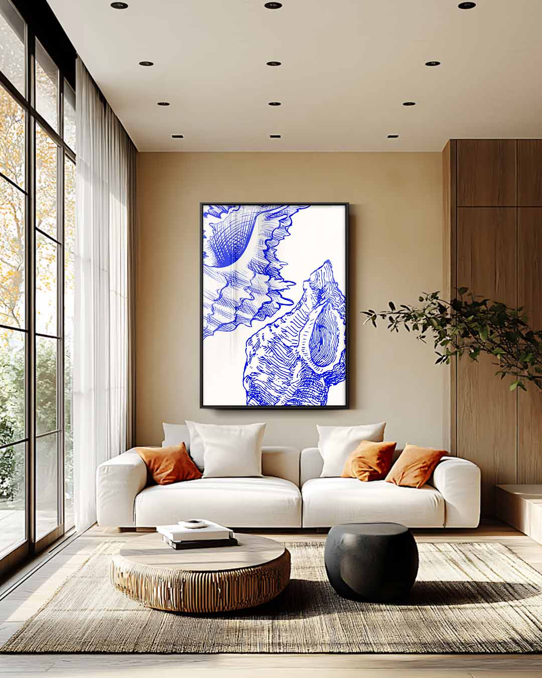 Zeegeheimen in Blauw Kunstwerk-canvas-dibond-plexiglas-wanddecoratie-WallArtistic