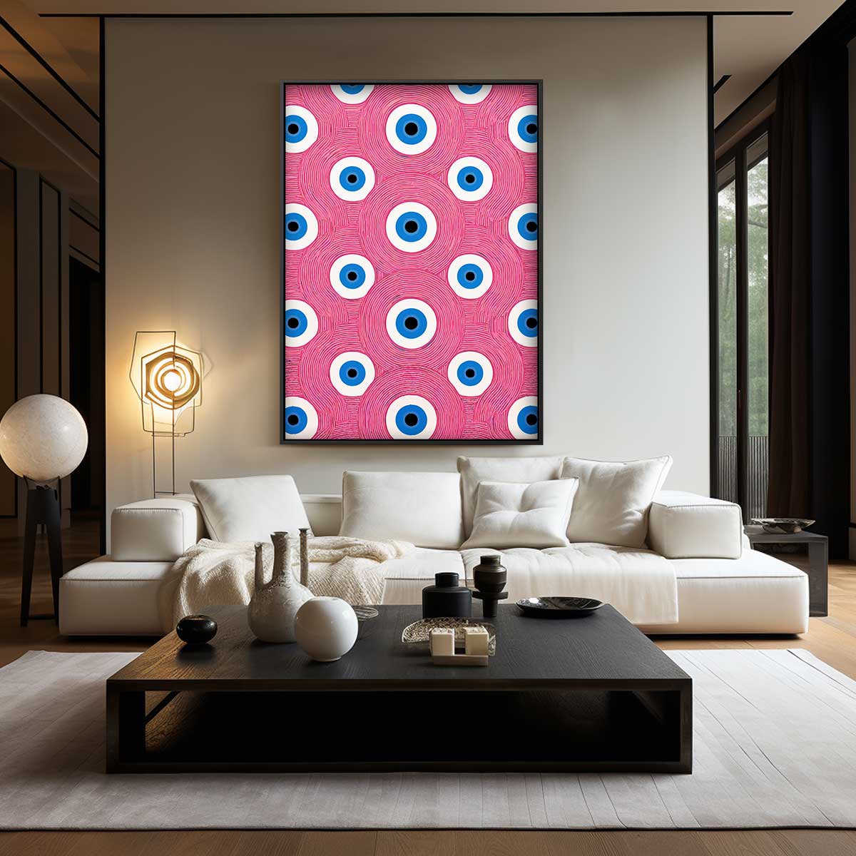 Ogenpatroon in Kleurrijke Herhaling Kunstwerk-canvas-dibond-plexiglas-wanddecoratie-WallArtistic