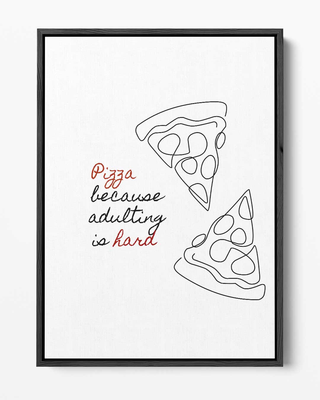 Humoristische Pizza Illustratie Kunstwerk-canvas-dibond-plexiglas-wanddecoratie-WallArtistic