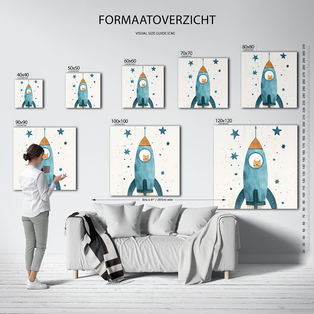 Dromerige ruimteraket Kunstwerk