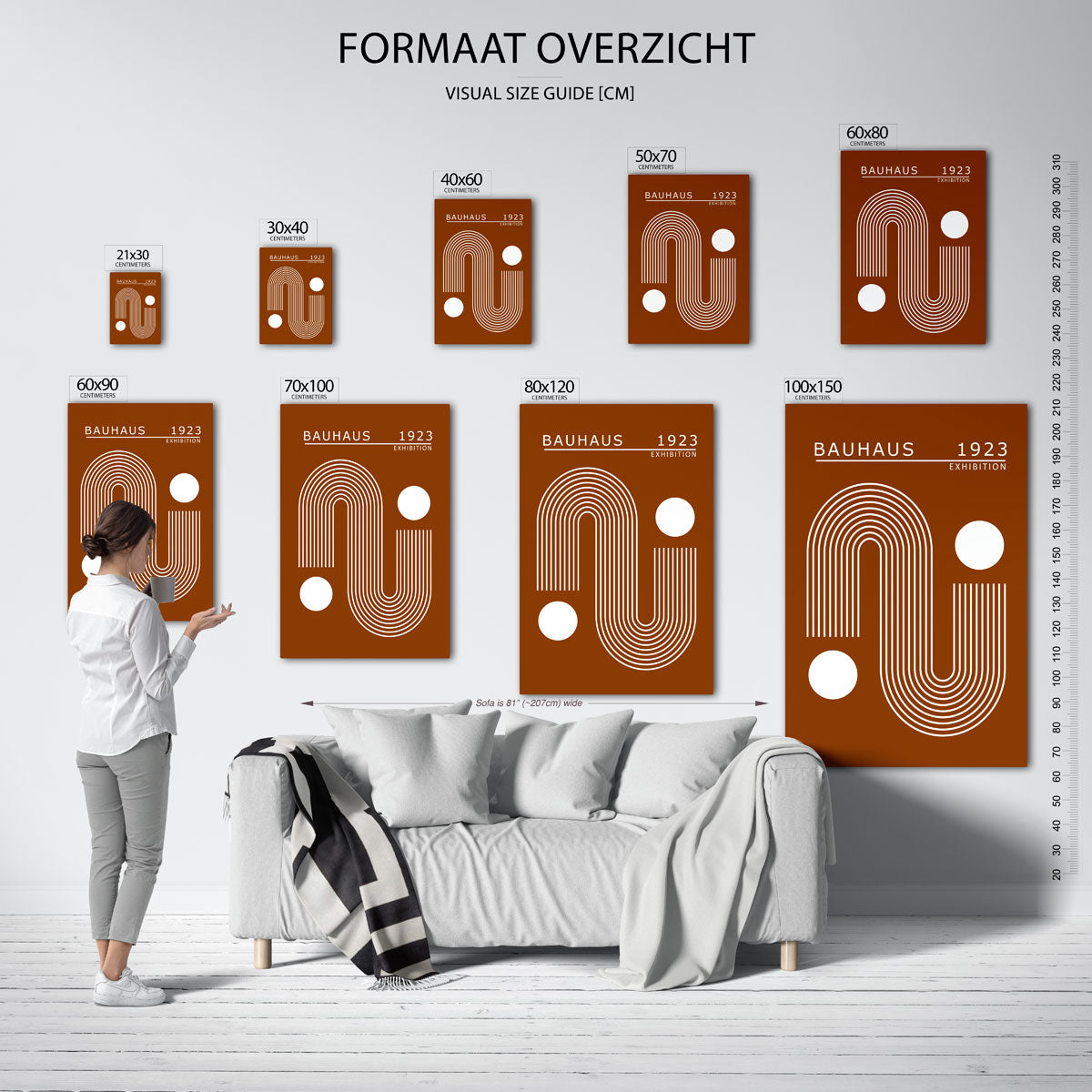 Lijnen en cirkel Poster