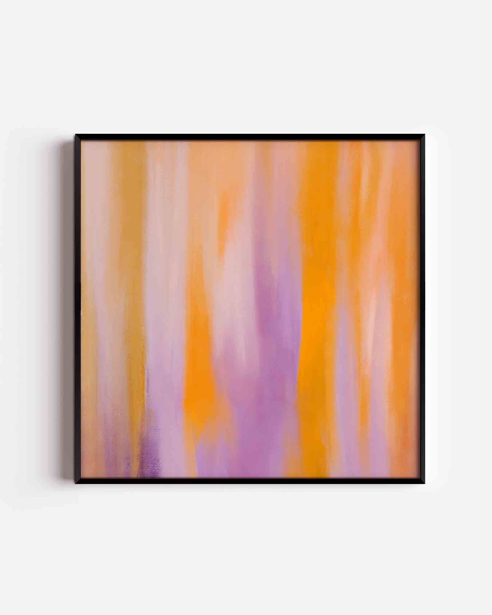 Abstracte oranje en paarse Poster