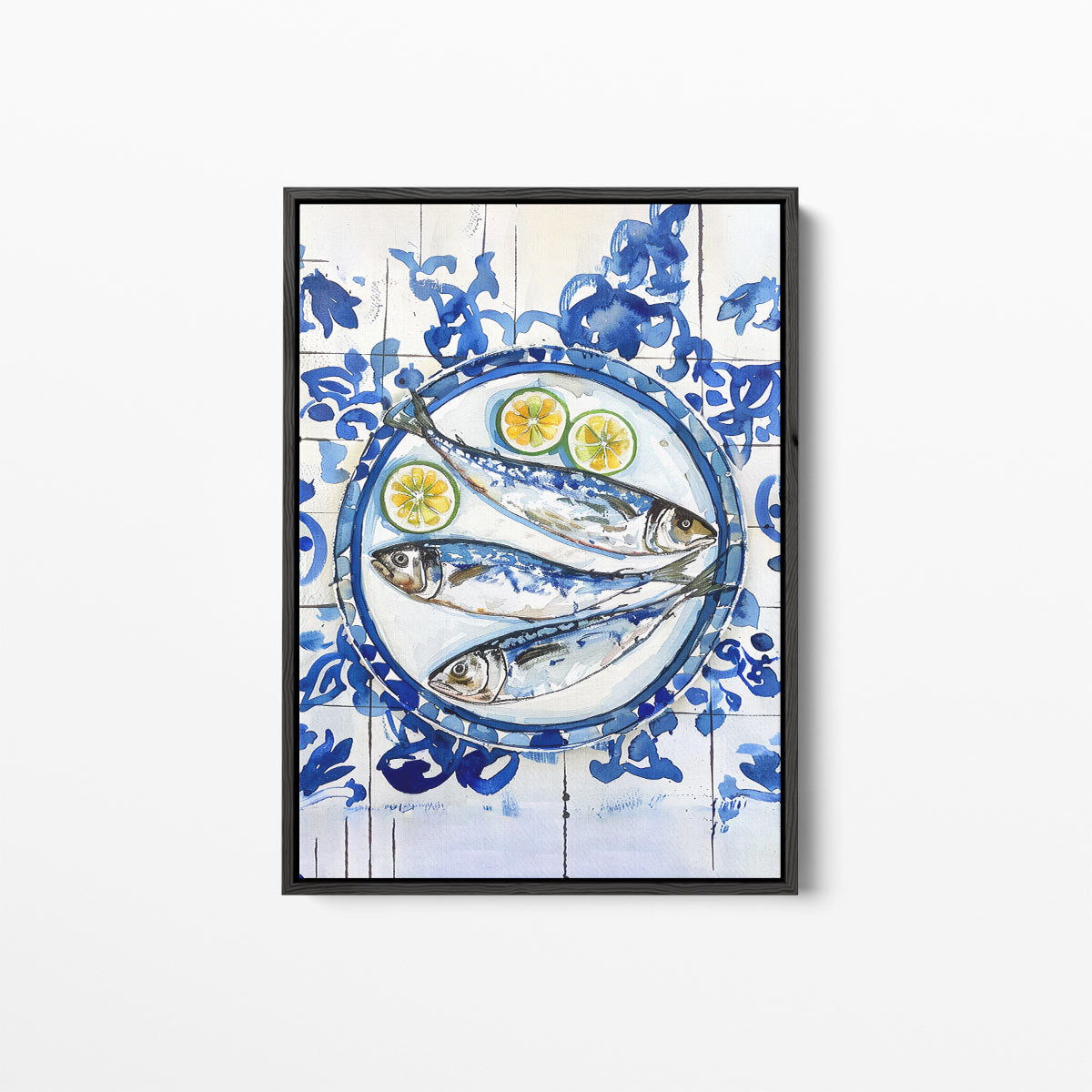 Vissersdromen in Blauw Kunstwerk-canvas-dibond-plexiglas-wanddecoratie-WallArtistic